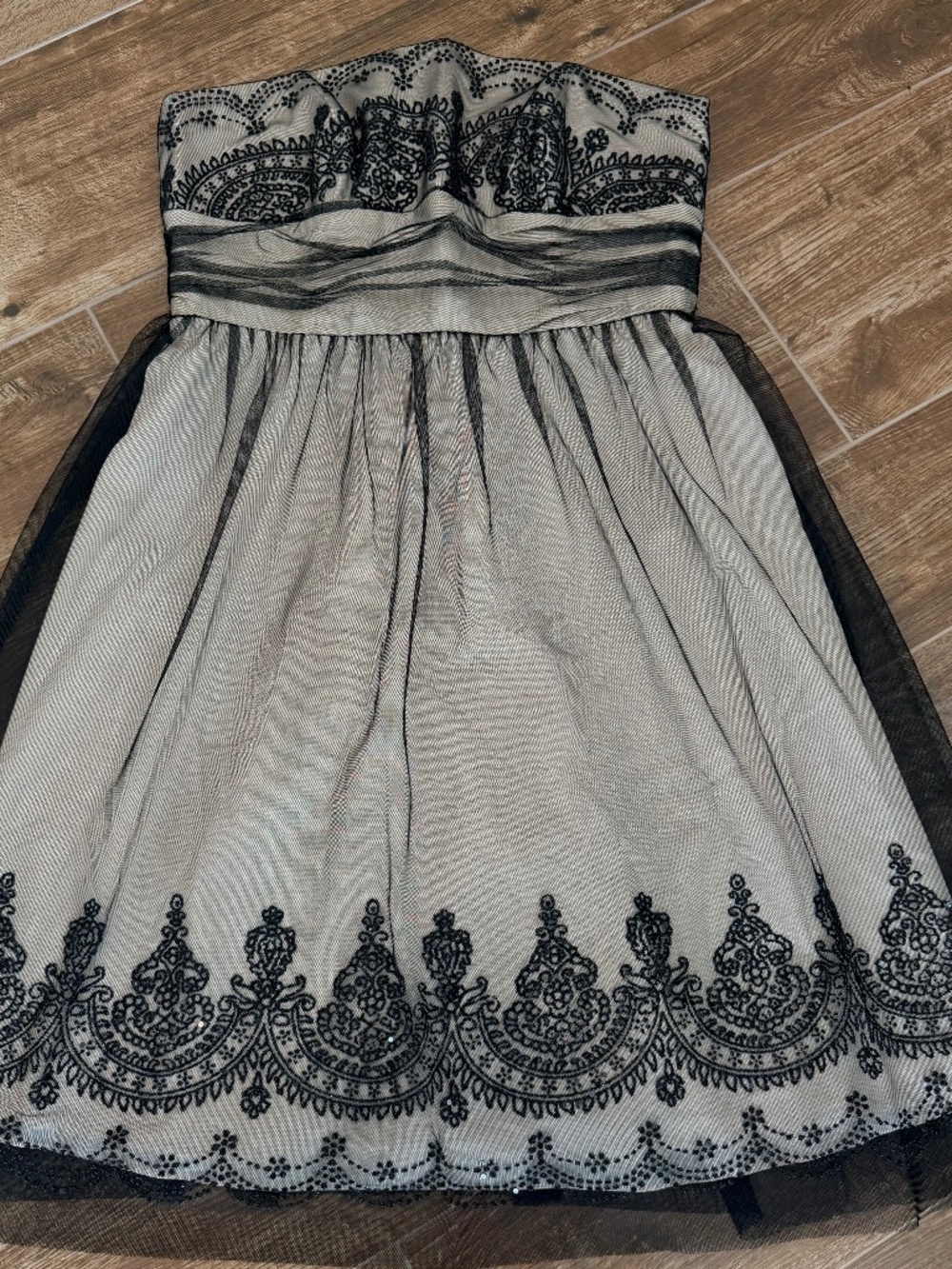 David's Bridal black lace and sheath dress size 10
